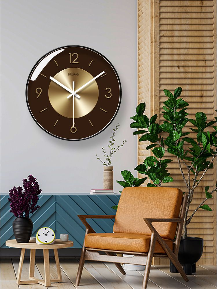Yipula 7077 Light Luxury Simple Modern New Decorative Home Silent Watch Living Room Wall Clock_voghion.com
