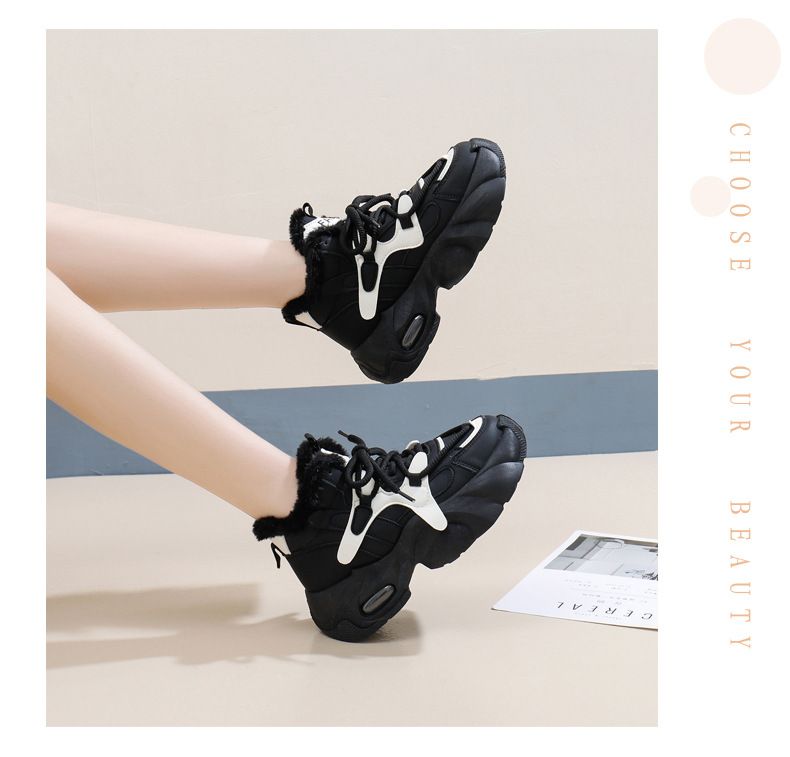 Nuovo velluto ispessito caldo inverno freddo neve stivali antiscivolo studente piattaforma cotone scarpe da donna_voghion.com