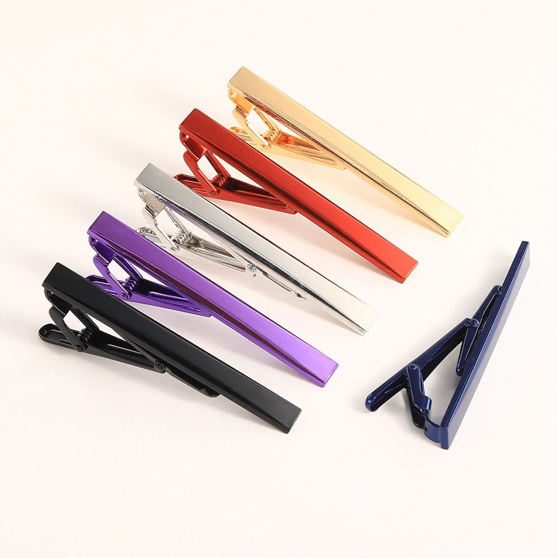 new stainless steel mirror polished tie clip multi color men's simple twill laser tie clip_voghion.com
