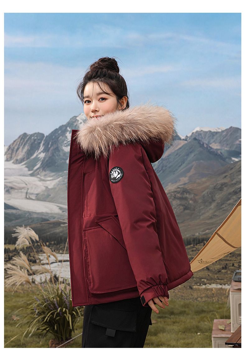 Kurze Pufferjacke für Damen im Winter mit Kunstpelzkapuze – kuschelig warme Oberbekleidung mit Fleecefutter für lässige Streetwear_voghion.com