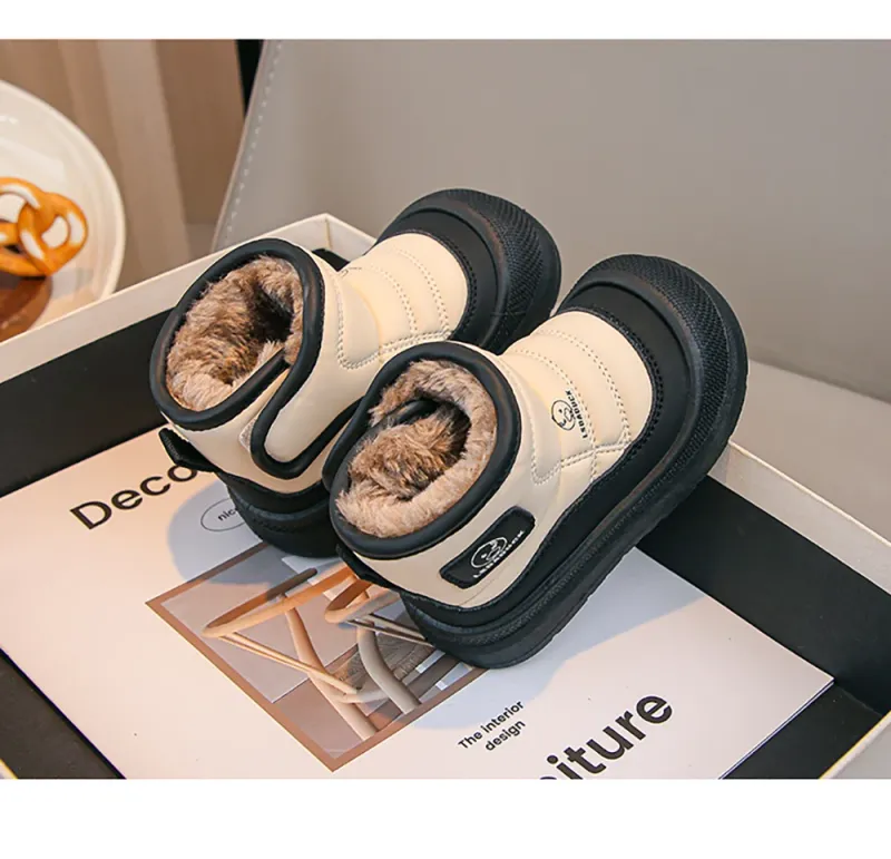 2025 New Winter Plush Snow Boots For Children Thick Warm Boy's Girl's Cotton Shoes Waterproof Kid's Winter Boots Velvet_voghion.com