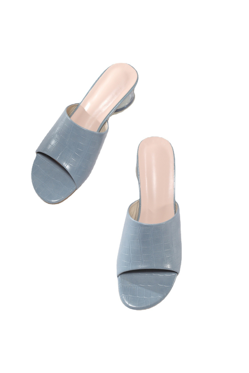 Sandals With Crystal Sandals Slippers Women's Plus-size Stone Leather Wear Thick Heel One-line Shoes Half Drag_voghion.com