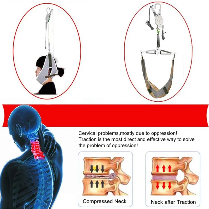 Rückenmassagegerät, zervikale Traktion, über der Tür, Nackenmassagegerät, Geräte-Set, Keilrahmen-Anpassung, chiropraktisches Rücken-Kopf-Massagegerät_voghion.com