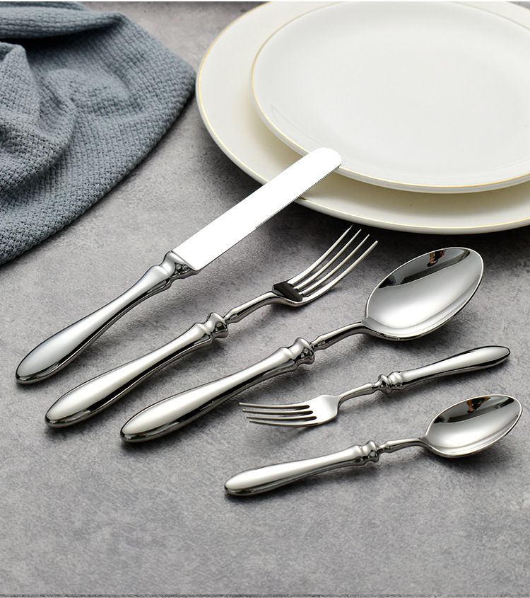 304 Stainless Steel Cutlery Set - Vintage Retro Knife Fork Spoon Full Set For Steak & Dessert - Minimalist Western Dining Utensils_voghion.com