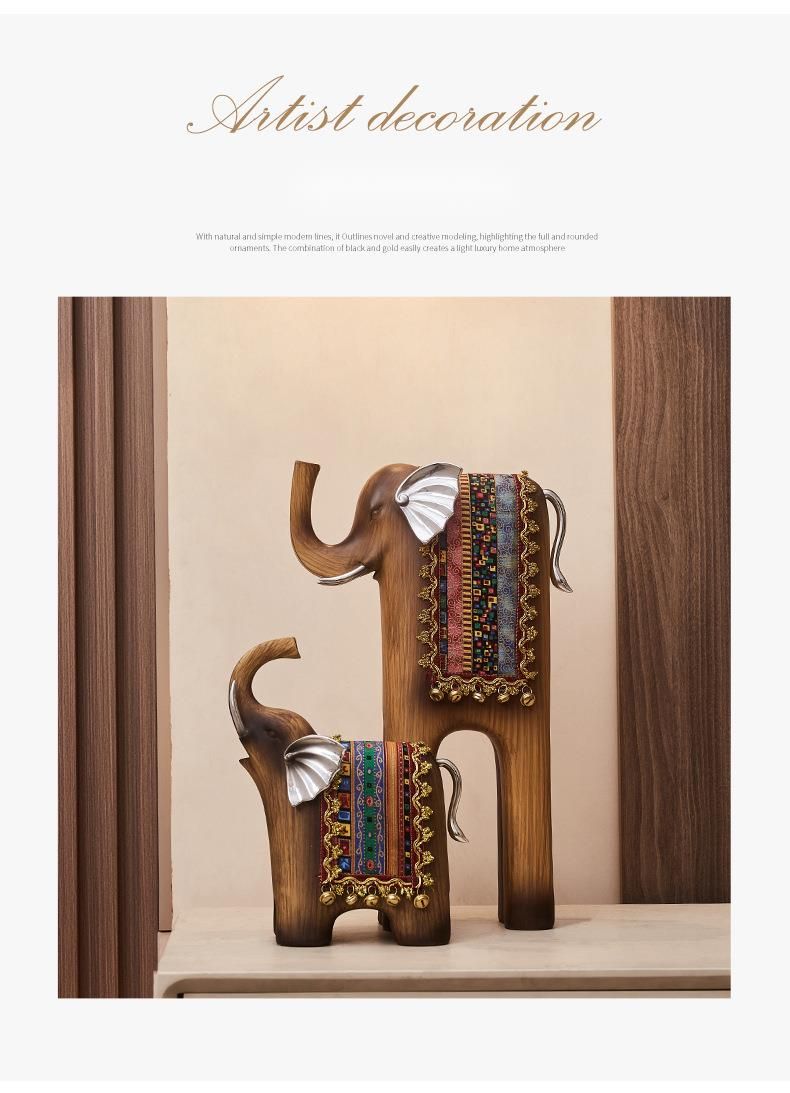 Tavolino da caffè in resina creativa, stile etnico, elefante, soggiorno, ingresso, camera da letto, decorazione morbida, piccolo_voghion.com