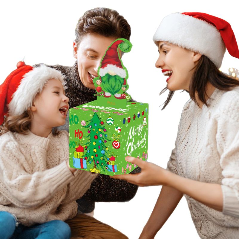 Christmas Theme Elderly Green Cash Money Surprise Party Decoration Atmosphere Arrangement Gift Box_voghion.com