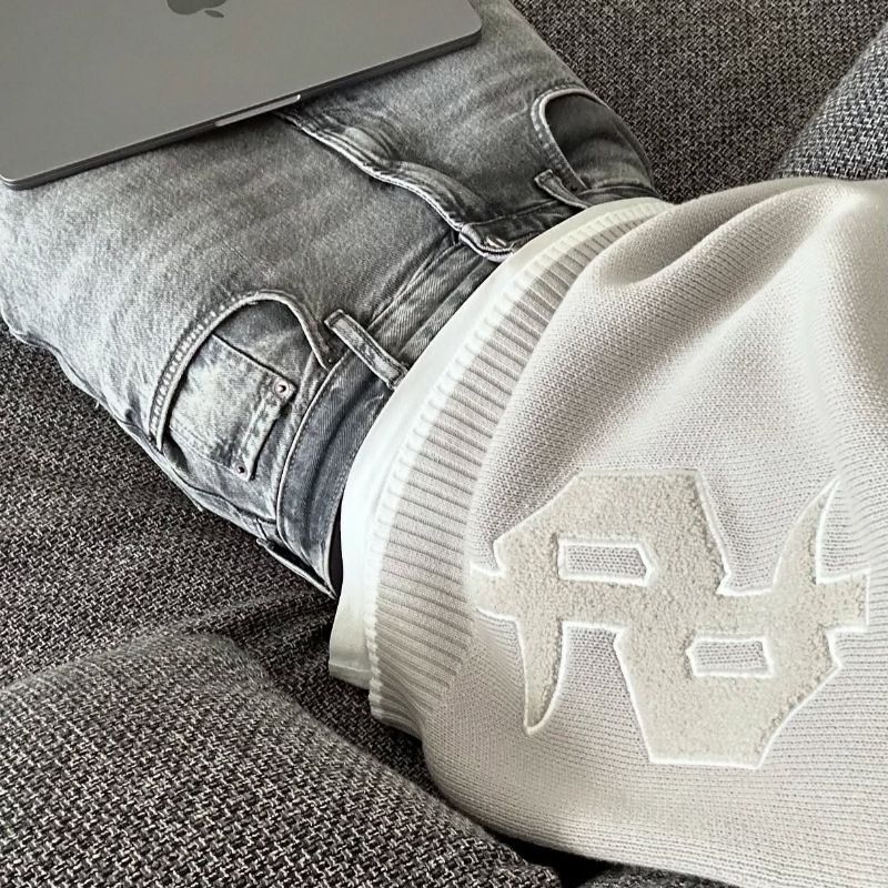 Men's Streetwear Embroidered Sweater - Urban Casual Crewneck Pullover With Unique Patterns For Autumn & Winter_voghion.com