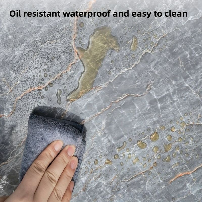 Kitchen Countertop Oil-proof Waterproof Gray Renovation Decoration Removable Marble Sticker_voghion.com