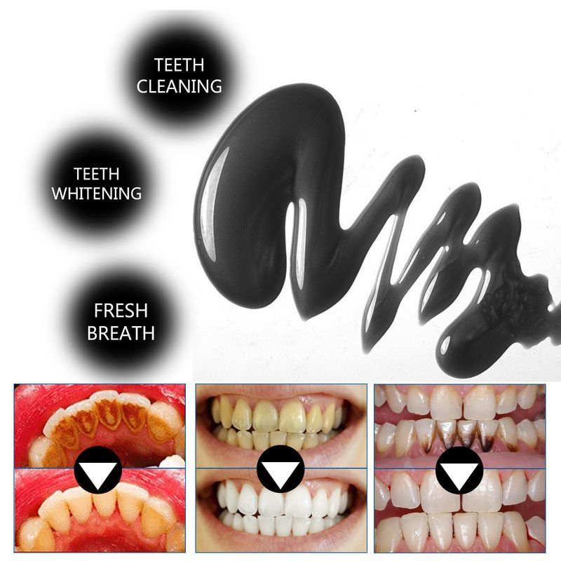 Il prodotto schiarente illumina i denti bianchi, lo smalto forte, la rimozione facile delle macchie, il dentifricio al carbone di bambù con alito fresco_voghion.com