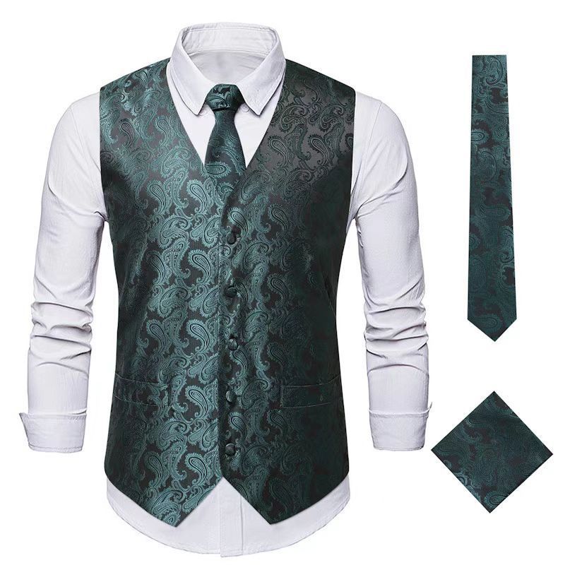Nieuwe modieuze oversized herenpak Europese casual taille bloemen formeel vest_voghion.com