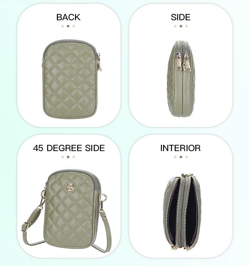 BOISEEN borsa per cellulare borsa piccola a rombo femminile borsa a tracolla con cerniera a doppio strato portamonete verticale da donna_voghion.com
