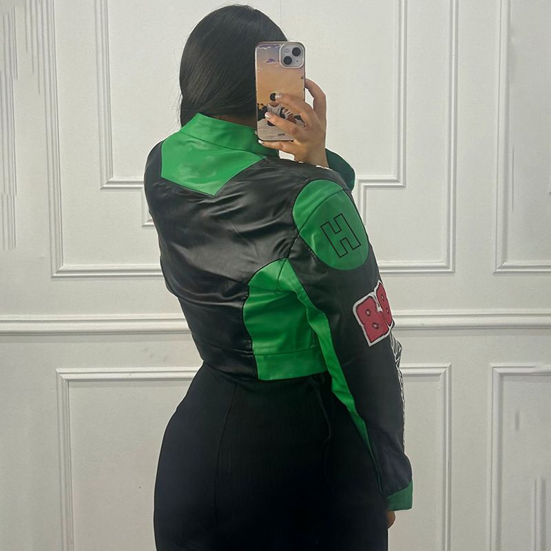 Damenbekleidung Herbst und Winter Neue Damenbekleidung Sexy Nabel-Baring Retro Bedruckte Langarm-Baseballjacke_voghion.com