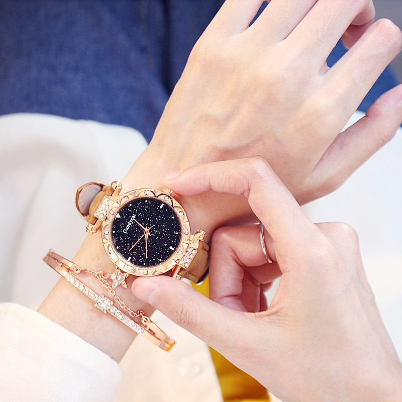 Starry Sky Watch Women's Fashion Trend Simple Women's Watch Student Two-piece Gift Watch Daily Commuter Casual Birthday Valentine's Day Gift_voghion.com