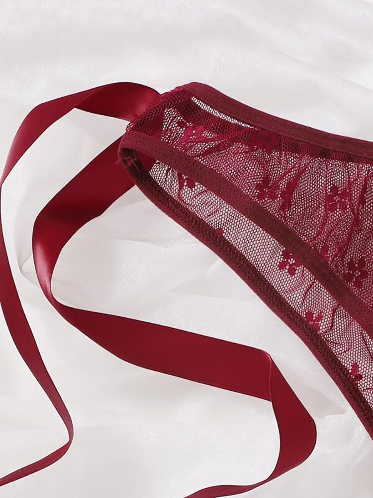 Women's Intimates Large Size One Shoulder Tube Top Sexy Lingerie Lace Pure Desire Bra Panties Two Piece Perspective Set_voghion.com