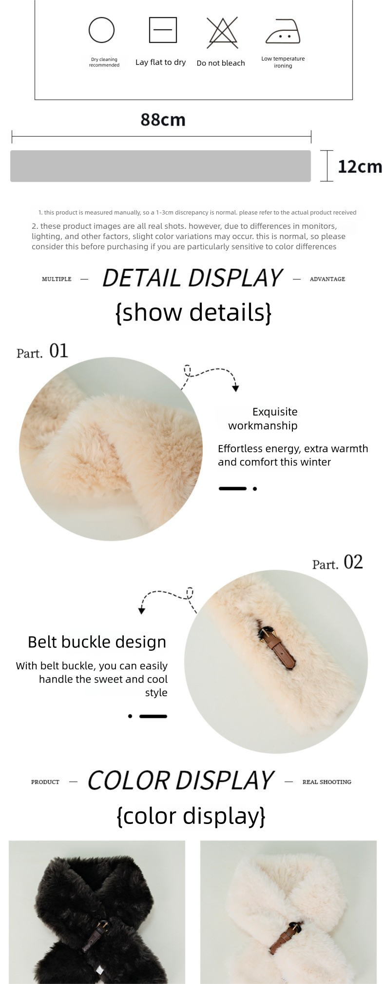 Ins Korean Scarf For Women Winter New Sweet Cool Style Leather Buckle Light Luxury High-end Cross Fluffy Collar Neck_voghion.com