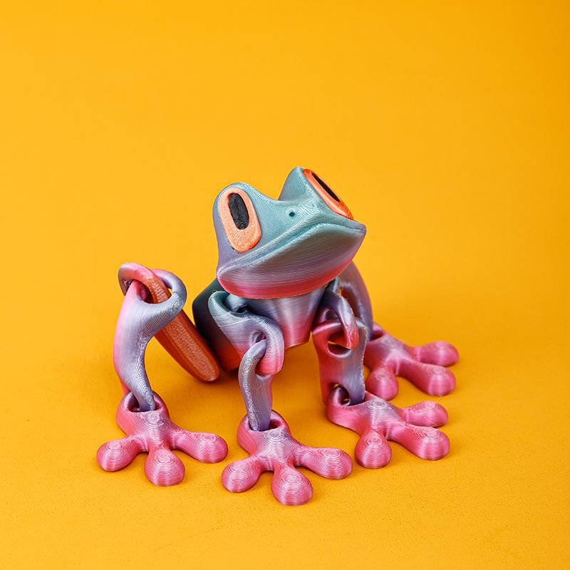 2025 Trendy Black Technology 3D Printed Magnetic Frog Fridge Magnet Movable Joint Ornament Luminous Dragon Toy_voghion.com