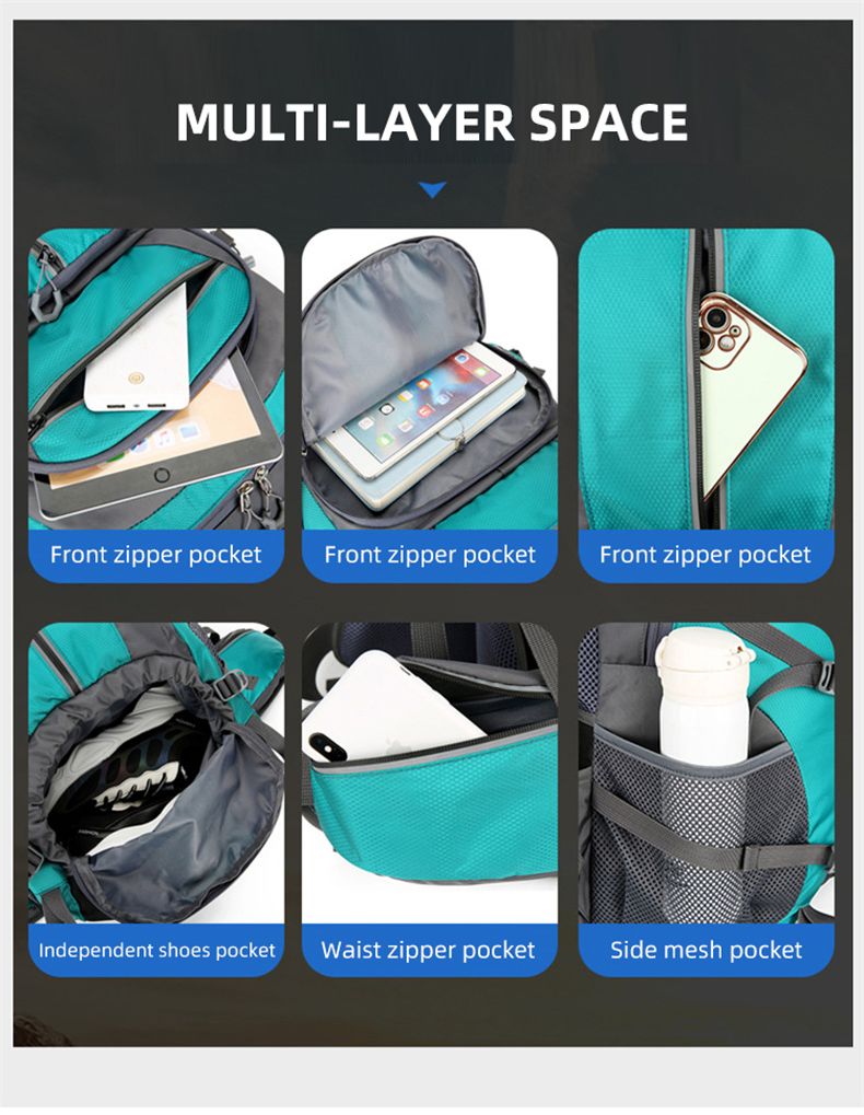 Σακίδιο πλάτης 50L από νάιλον Κάμπινγκ Αθλητισμός Πεζοπορία Πεζοπορία Αναρρίχηση Ταξίδι Ανακλαστικά παπούτσια ώμου Lage υπαίθρια ανδρική τσάντα_voghion.com