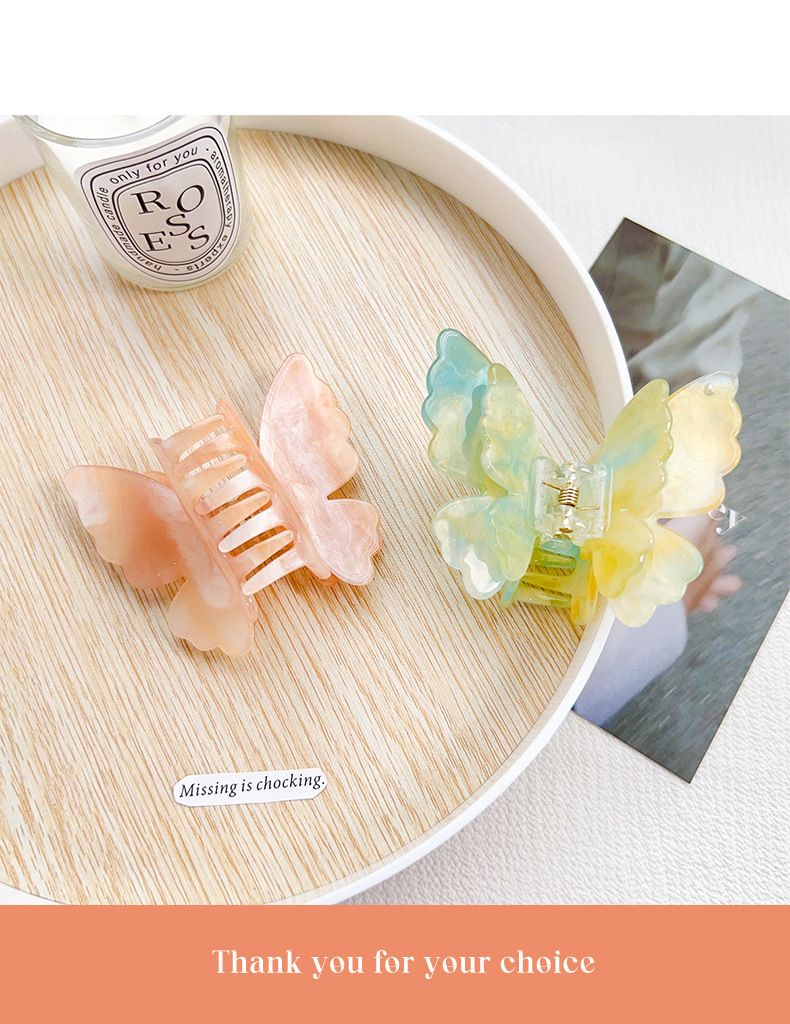 Fermaglio per capelli a forma di farfalla a doppio strato, stile autunno francese, nuovo, di alta qualità, che cambia colore, accessori per capelli freschi e dolci, per donne_voghion.com