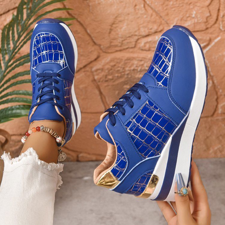 New Spring Autumn Winter Women's Sports Casual Shoes Color Block Plaid Large Size 43 Sneakers_voghion.com