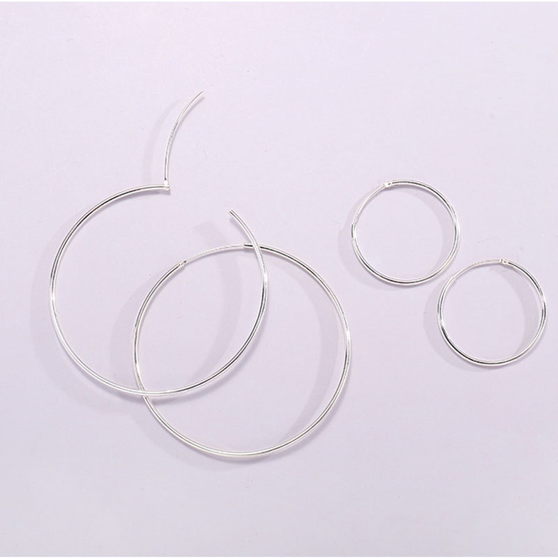 Sterling VENUS Sier Orecchini a cerchio per donna, orecchini a cerchio rotondi medi e grandi, gioielli con personalità_voghion.com