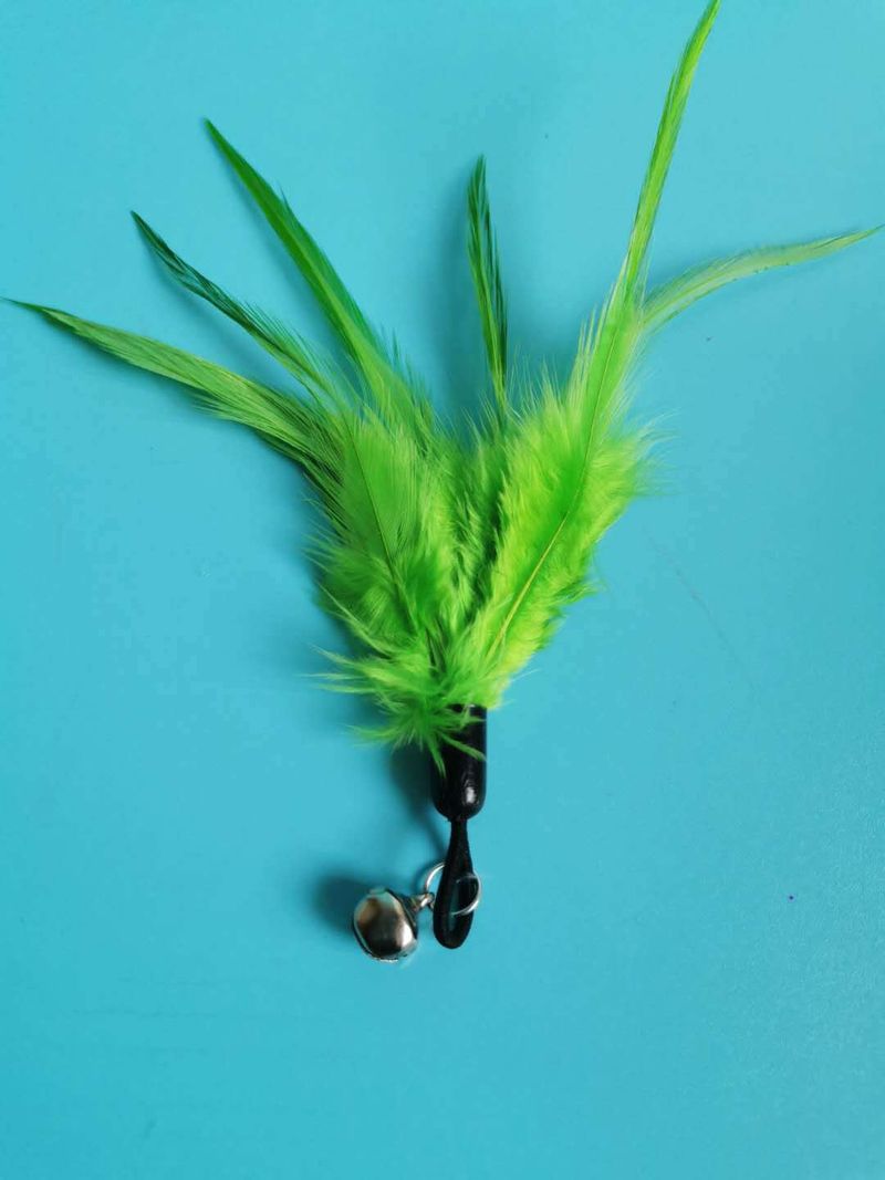 Teaser Wand Pet Cat Toy Bell Feather Replacement Head Best Seller_voghion.com