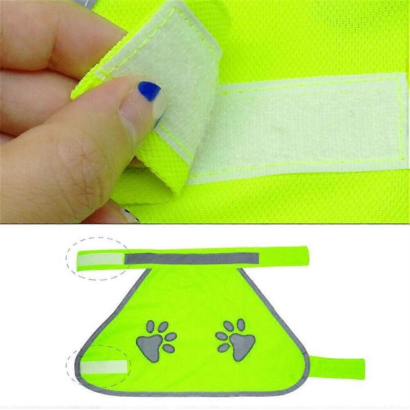 New High Visibility Fluorescent Green Reflective Vest Dog Safety Vest, Dogs Can Be Seen During Outdoor Activities During Day And Night, Size L_voghion.com