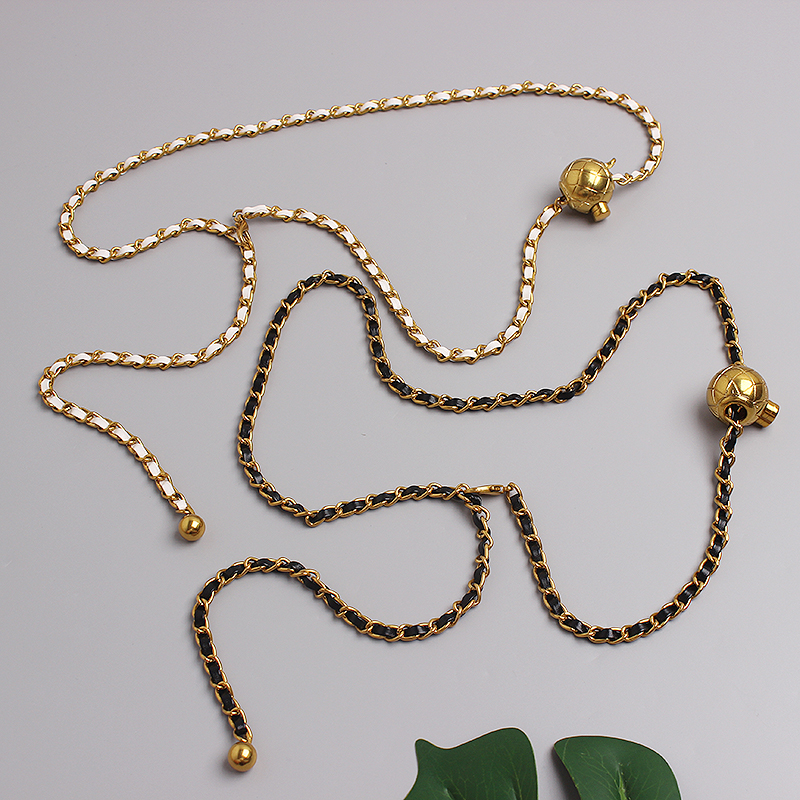 Xiaoxiangfeng chain waist chain new trendy women's belt versatile retro small gold ball adjustable dress with small chain_voghion.com