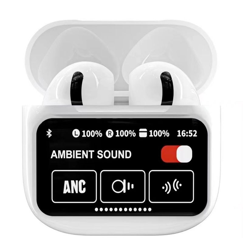 NeoGear New A11Pro Bluetooth Earbuds Smart Touch Color Screen ANC+ENC Active Noise Cancellation LCD Sports Watproof_voghion.com