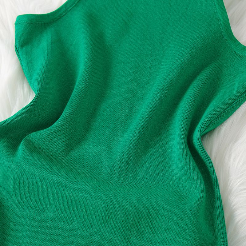 Slim Fit Off Shoulder Bodycon Dress - Sexy Sleeveless Knitted High Waist Dress For Women, Stretchy & Breathable Fabric, Elegant & Stylish_voghion.com