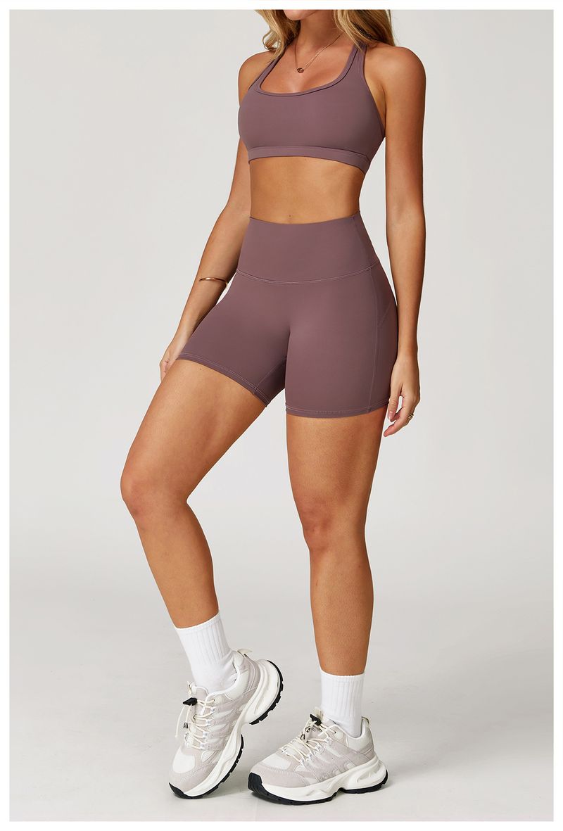 Women's Seamless High-Waisted Yoga Set With Butt-Lifting Design - Nylon Spandex Workout Outfit For Running, Fitness & Gym_voghion.com