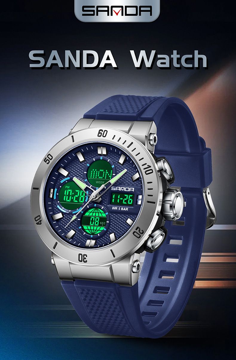 Orologio sportivo analogico digitale da uomo con display multifunzione, impermeabile e luminoso, per attività all'aperto e uso quotidiano, orologio sportivo impermeabile per esterni_voghion.com