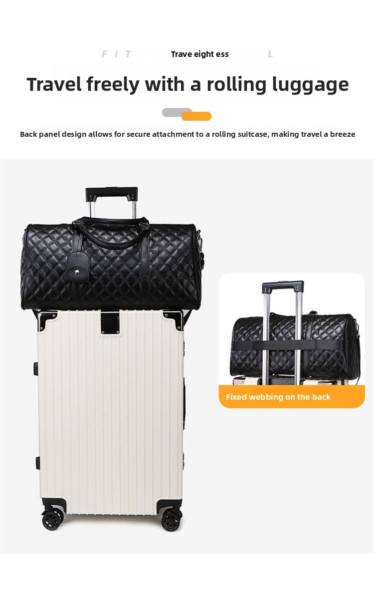 Rhombus Boarding Bag Reisehandtasche Nass- und Trockentrennabdeckung Spurstangengepäck Tasche mit großer Kapazität_voghion.com