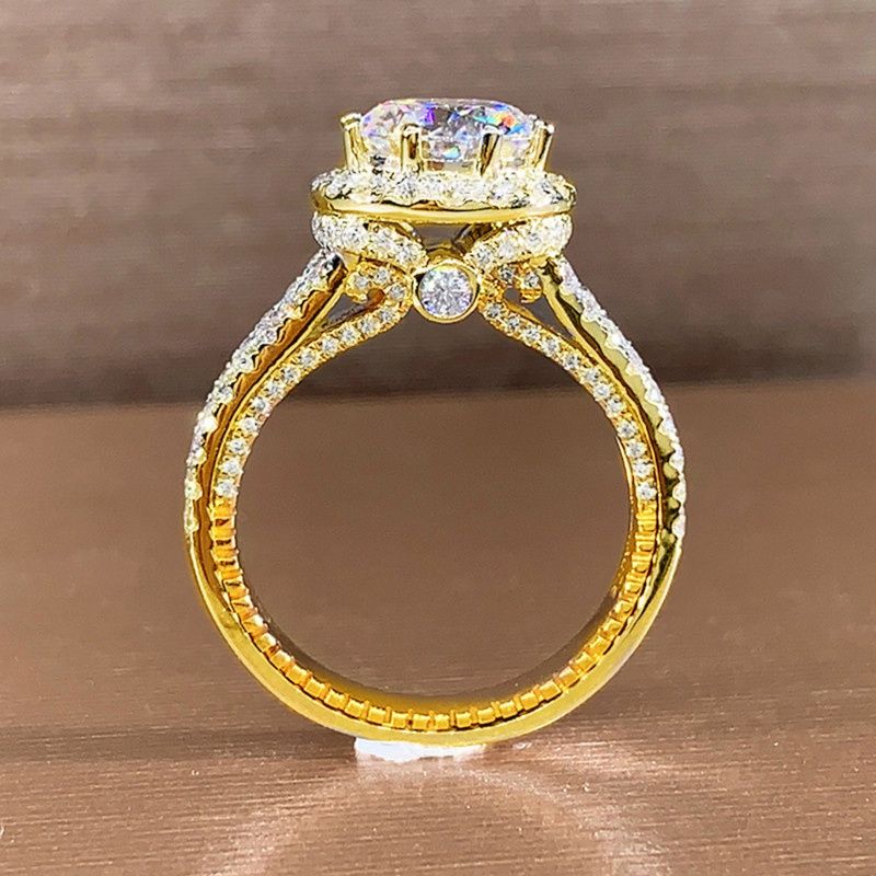 Vendite calde Huitan Temperament Elegante Rotondo Cubic Zirconia Fedi Nuziali Anelli da Donna Brillanti Accessori Fidanzamento Trendy_voghion.com