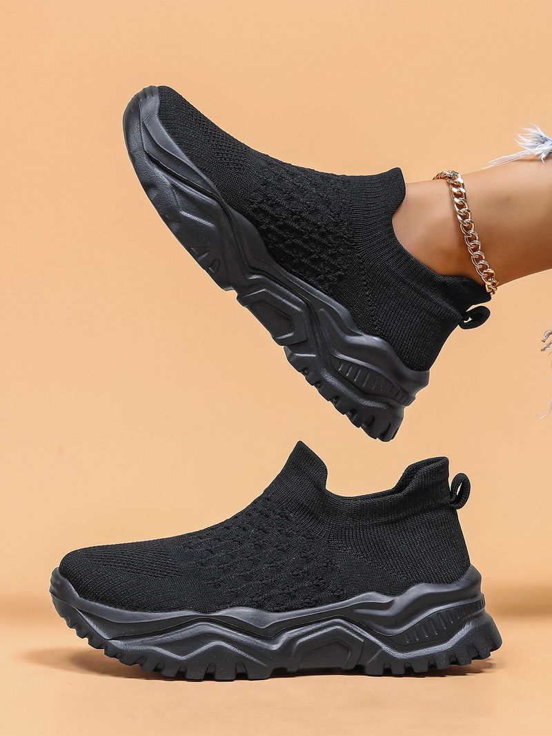 Atmungsaktive Socken-Sneakers für Damen in Übergröße, zum Reinschlüpfen, für faule Schuhe_voghion.com