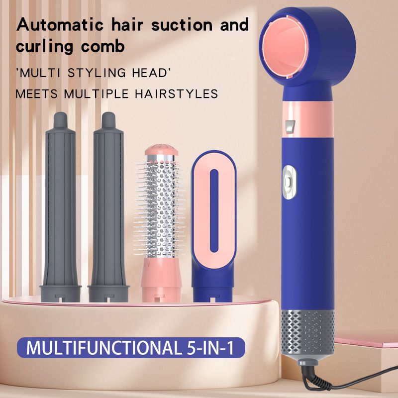 Neuer multifunktionaler Kammtrockner, 5-in-1 und gerader Kamm, Lockenstab, Haarstyling_voghion.com