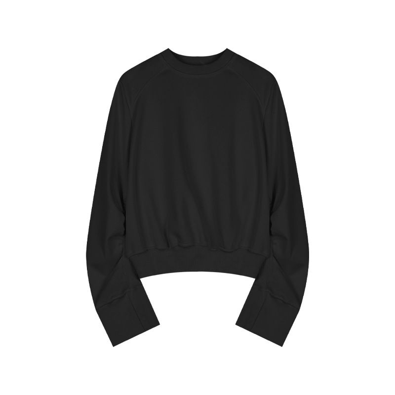 Hua Mian Brushing Casual Women's Long Sleeve Autumn/Winter Hoodie Lazy Style Two Piece Set Black_voghion.com