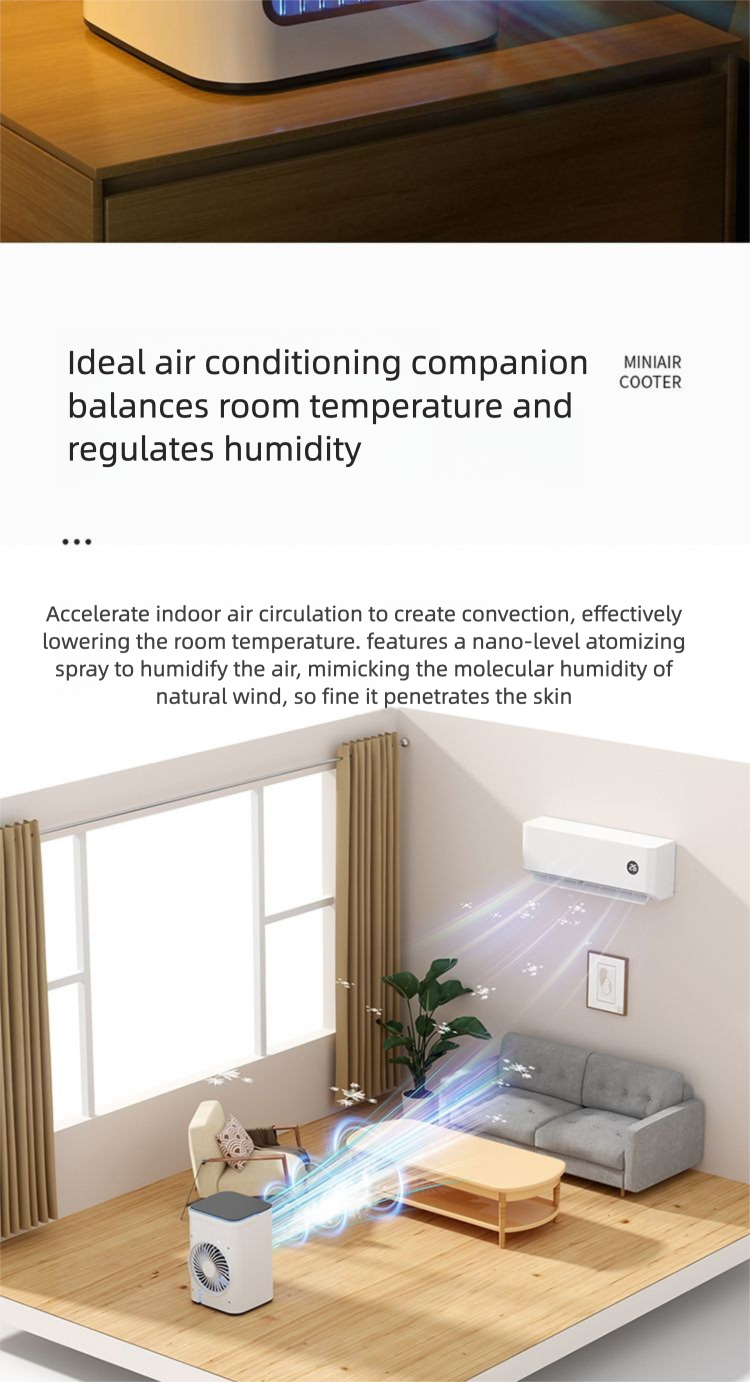 Smart Conditioning Spray Electric Fan Mobile Mini Air Conditioner Household Bedroom Small Cooling Machine_voghion.com