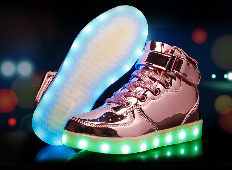 LED-Leuchtschuhe für Kinder und Erwachsene, High-Top-Sneaker, USB-Aufladeschuhe, Unisex, lässige Wanderschuhe für draußen_voghion.com