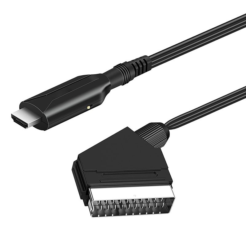 Xinweiqing Video Audio Adapter Mini High Resolution HDMI-compatible to Scart AV Signal Converter with USB Cable for DVD Player_voghion.com