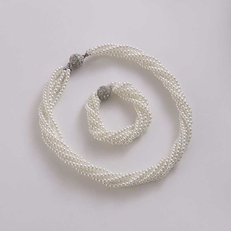 Xiaoxiangfeng imitation pearl necklace, millet beads, multi-layer stacked collarbone chain jewelry, magnetic buckle,_voghion.com