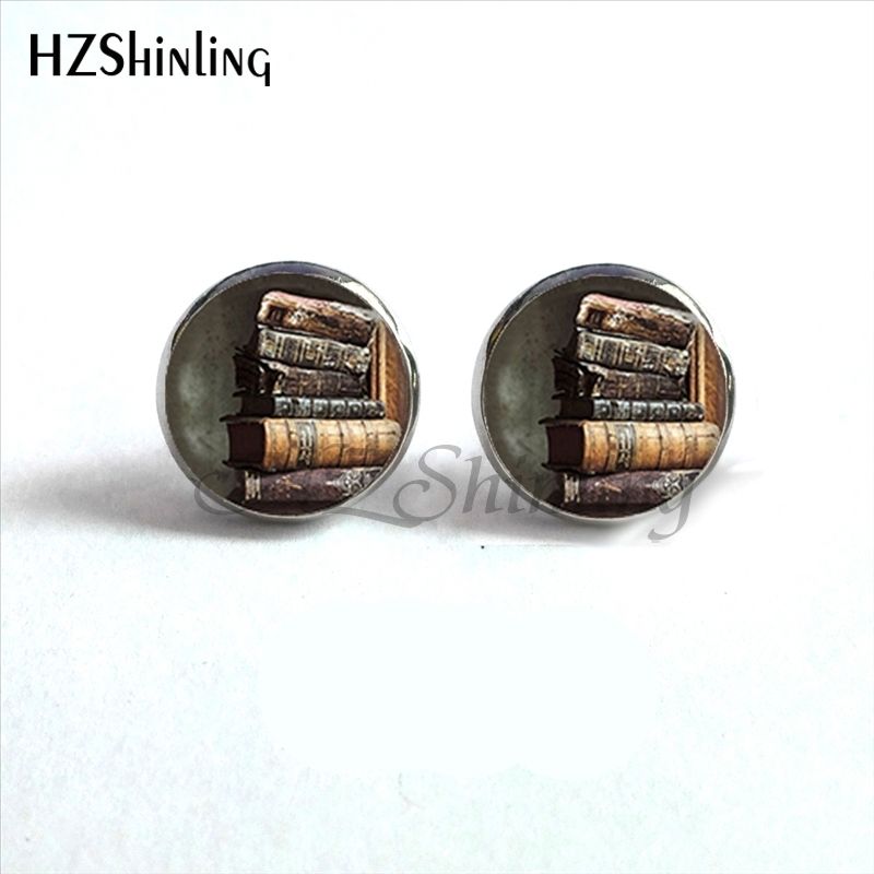 Women's Earrings, Made Of Glass With Pendant, Retro, Book Form, Jewelry, HZ4, NES-0020_voghion.com