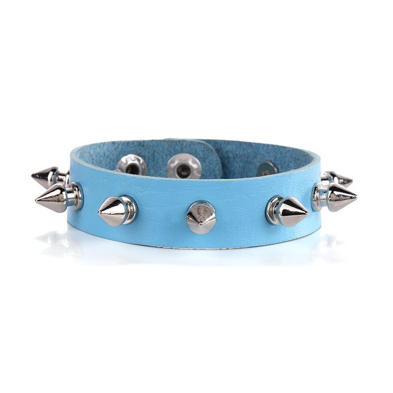 Nuovo braccialetto in pelle con borchie alla moda, stile punk rock_voghion.com
