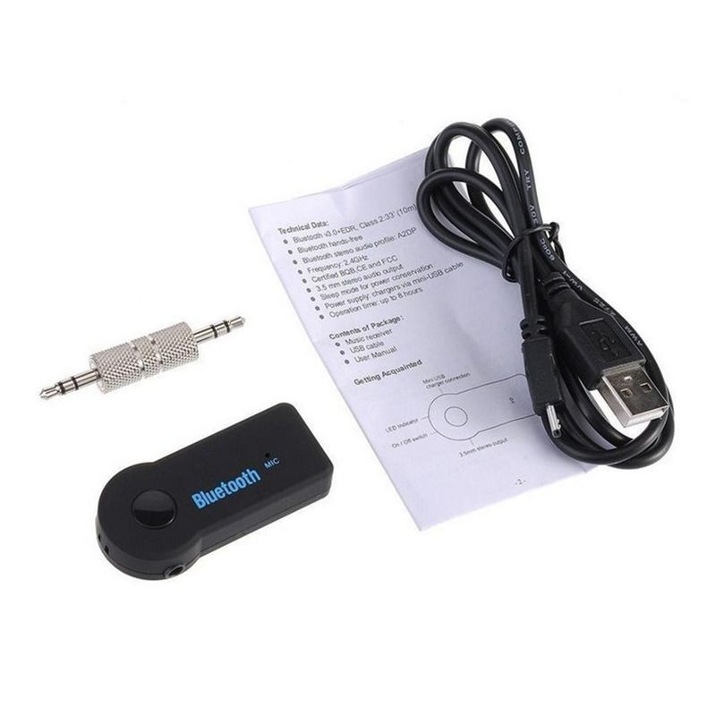 Adaptador USB 3 em 1, transmissor sem fio, receptor de áudio, carregador Bluetooth, auxiliar para kit veicular_voghion.com