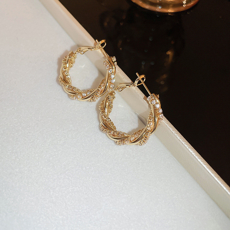 Orecchini a spirale Fried Dough Twists dal design personalizzato di Cao Shi Numero limitato di lussuosi orecchini a spirale_voghion.com