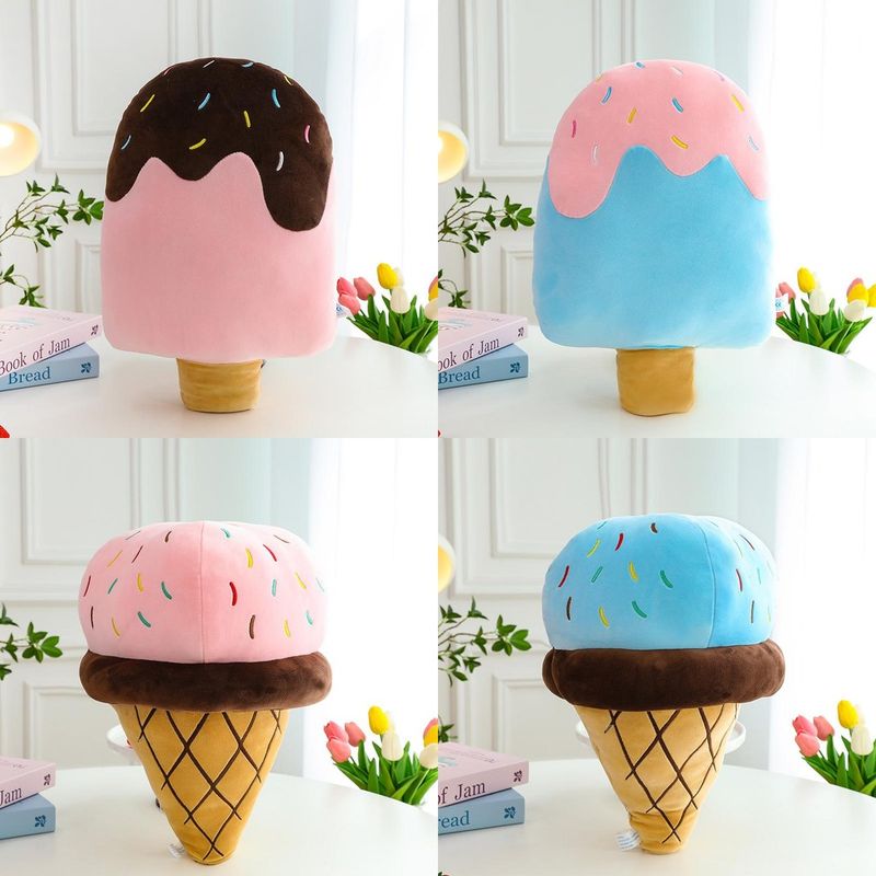 Cream Ice Adorable Cone Plush Pillow Soft Stuffed Toy For Cozy Home Decor Comfort And_voghion.com