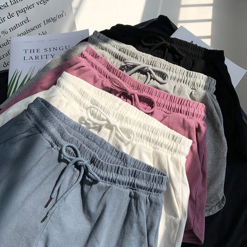 Short de sport taille haute élastique pour femmes, ample, décontracté, vêtements d'extérieur, pantalons à jambes larges, pyjama de maison, été_voghion.com