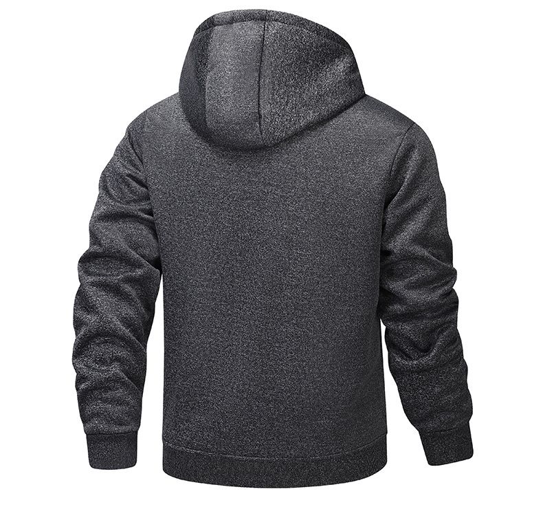 Men's Fleece-Lined Winter Jacket – Thickened Polyester Hooded Work Coat, Loose Fit (S-3XL), Ideal For Construction & Daily Wear_voghion.com