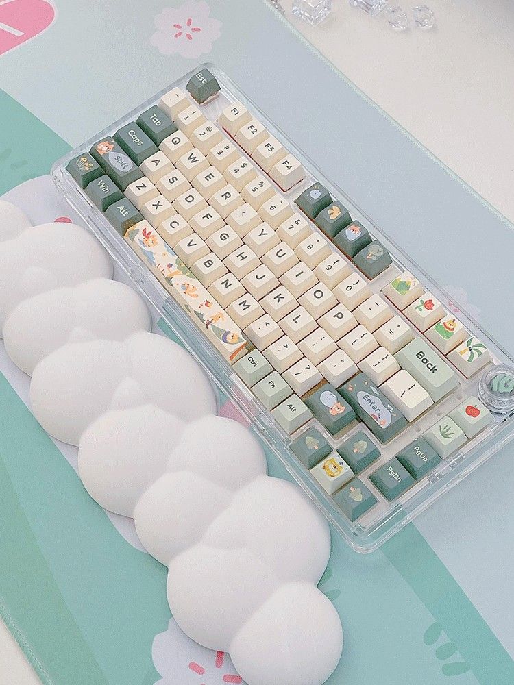 Oniwwertraff Qualitéit Cloud Hand Button mechanesch Tastatur Ënnerstëtzung Handgelenkstütz Lieder Armband Rosa Mauspad fir Meedercher_voghion.com