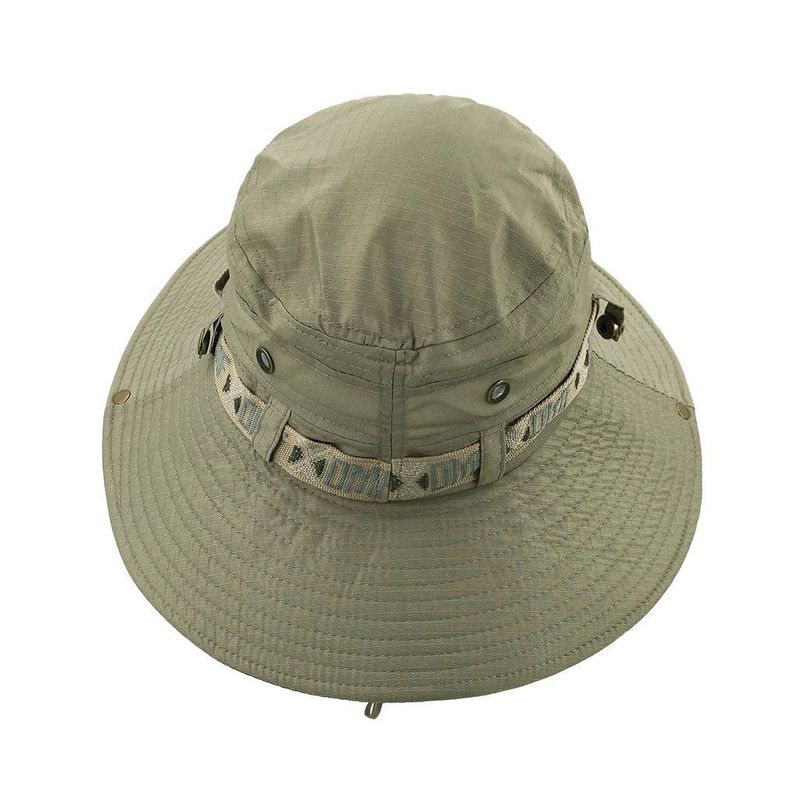 Summer Outdoor Hiking Men's Fisherman Wild Fishing UV Protection Breathable Bucket Hat_voghion.com
