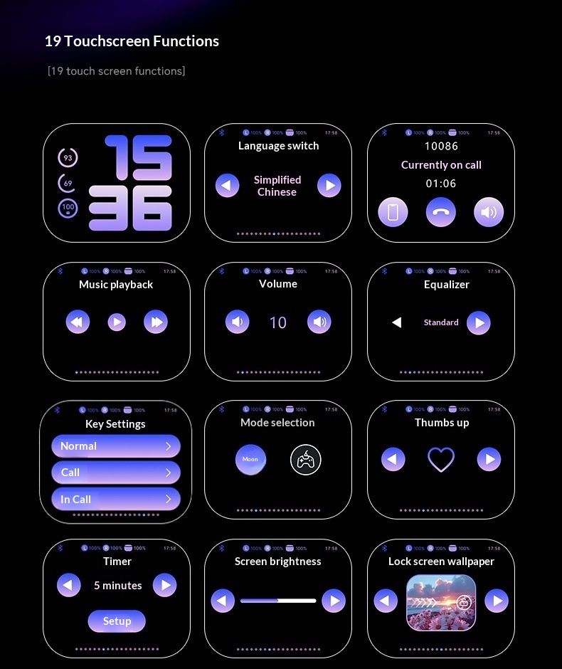 2025 New Cross-Border AI Smart Translation In-Ear Long Battery Life Noise Cancelling Sports Bluetooth Wireless Earbuds_voghion.com
